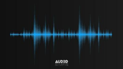 Free Vector | Vector echo audio wavefrom. abstract music waves oscillation. futuristic sound wave visualization. synthetic music technology sample. tune print with blurred bars.