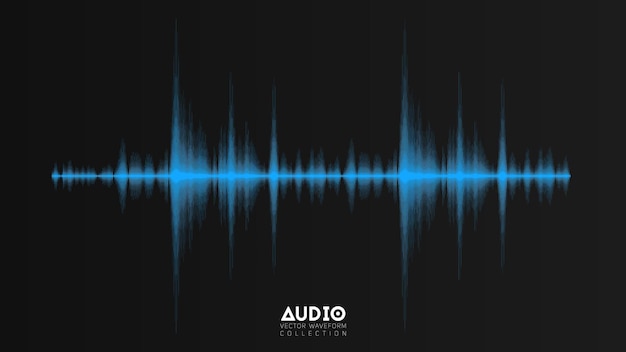 Free Vector | Vector echo audio wavefrom. abstract music waves oscillation. futuristic sound wave visualization. synthetic music technology sample. tune print with blurred bars.