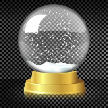 Free Vector | Vector empty christmas snow globe template on transparent background