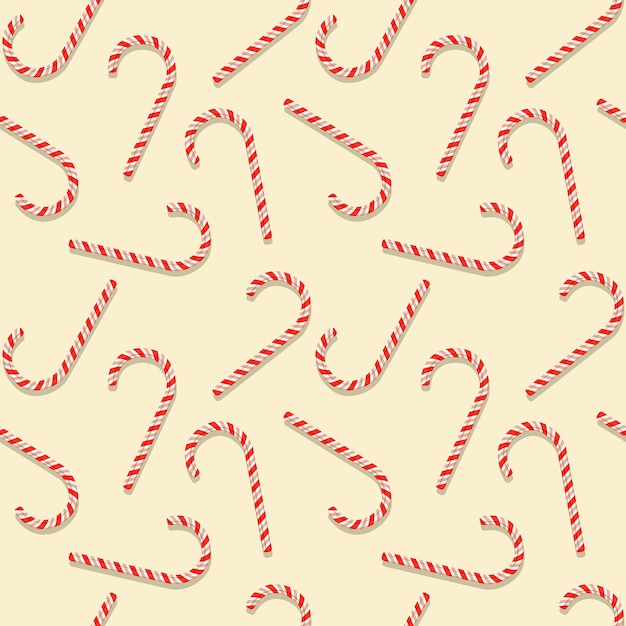 Free Vector | Vector illustration  lollipop seamless pattern with candy canes