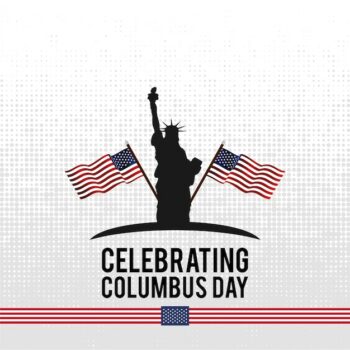 Free Vector | Vector illustration text columbus day on abstract background.