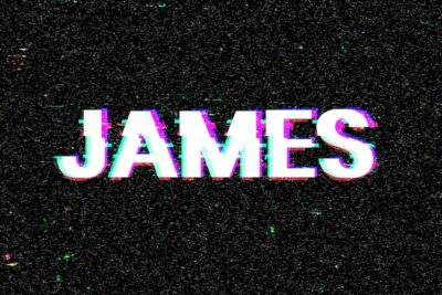 Free Vector | Vector james male name typography glitch effect