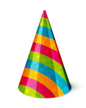 Free Vector | Vector party hat with stripes and stars on white