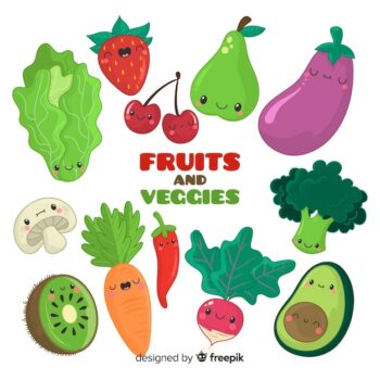 Free Vector | Vegetables and fruits