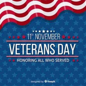 Free Vector | Veterans day background with us flag elements