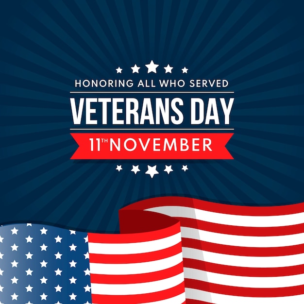 Free Vector | Veterans day concept in flat design