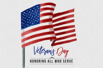 Free Vector | Veterans day with watercolor flag
