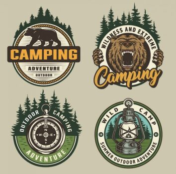 Free Vector | Vintage camping badges