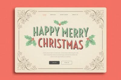 Free Vector | Vintage christmas landing page