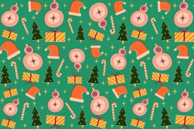 Free Vector | Vintage christmas pattern collection
