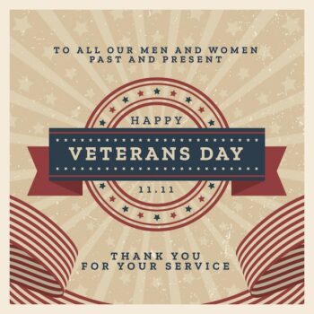 Free Vector | Vintage design celebration of veterans day