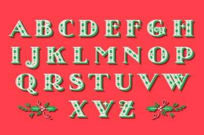 Free Vector | Vintage illustration christmas alphabet