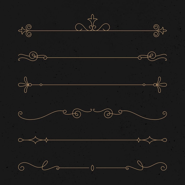 Free Vector | Vintage ornament vector set in luxury gold