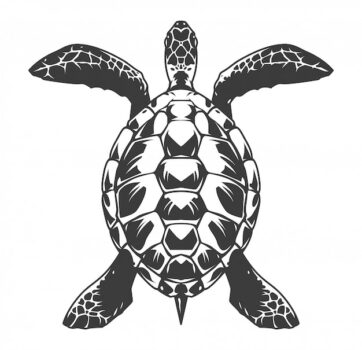 Free Vector | Vintage turtle top view illustration