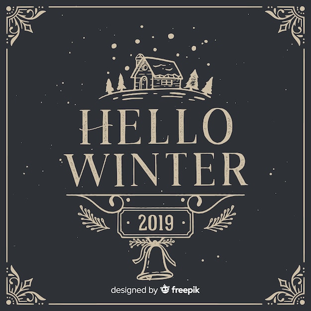 Free Vector | Vintage winter lettering