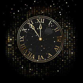 Free Vector | Watch the new year without five twelve gold on a dark background of fashionable design vector