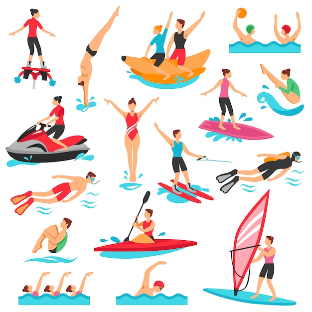 Free Vector | Water sport set