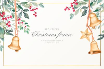 Free Vector | Watercolor christmas background with cute decoration