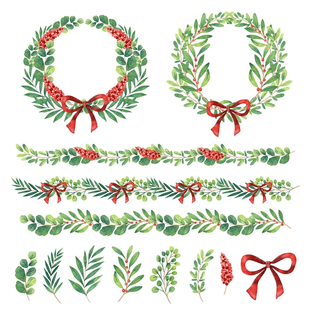 Free Vector | Watercolor christmas decoration