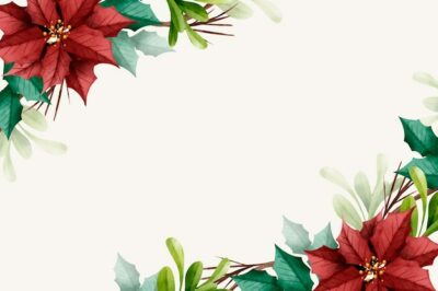 Free Vector | Watercolor christmas floral background