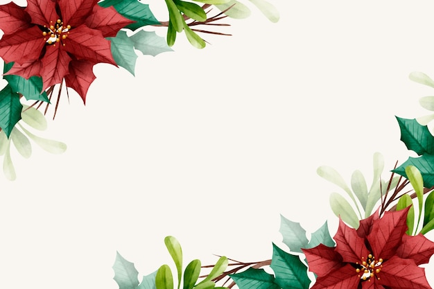 Free Vector | Watercolor christmas floral background