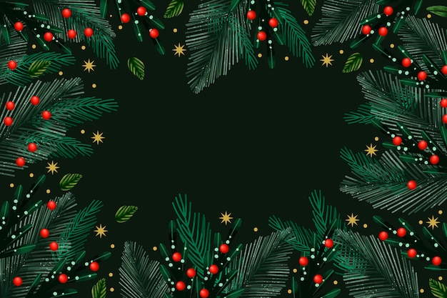 Free Vector | Watercolor christmas tree branches background