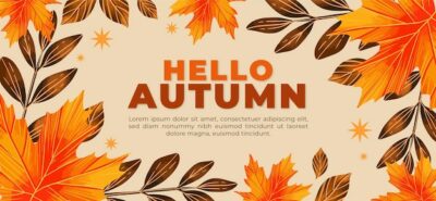 Free Vector | Watercolor horizontal autumn banner