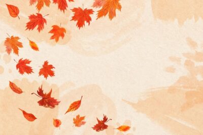 Free Vector | Watercolor leaves falling background