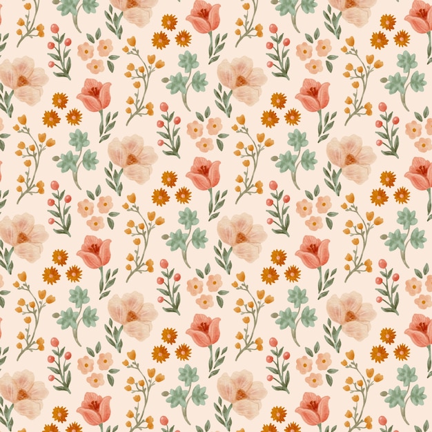 Free Vector | Watercolor small flowers pattern