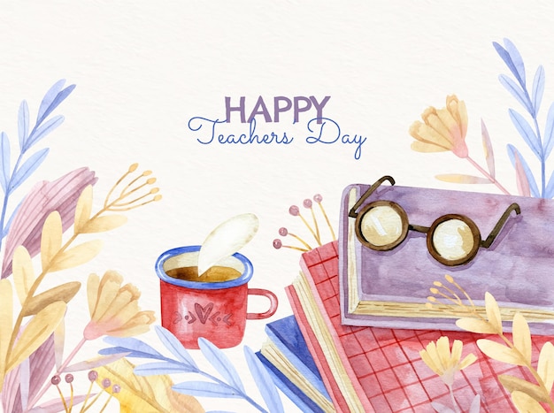 Free Vector | Watercolor teachers' day background