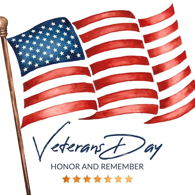 Free Vector | Watercolor veterans day