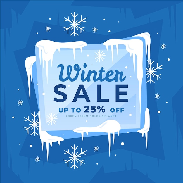 Free Vector | Winter sale discount with drawn snowflakes