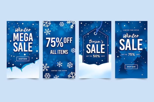 Free Vector | Winter sale instagram stories