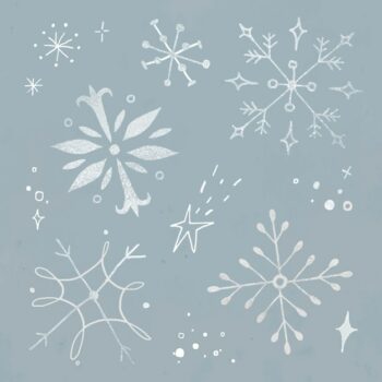 Free Vector | Winter snowflake sticker vector set