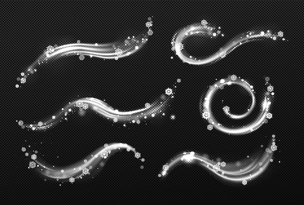 Free Vector | Winter wind effect with snow swirls and waves