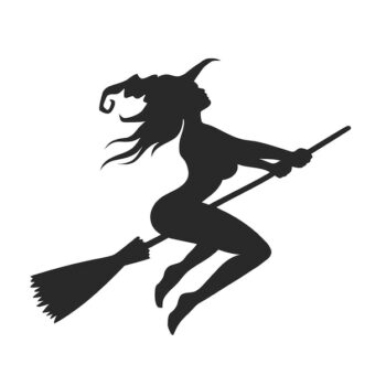 Free Vector | Witch vector silhouette