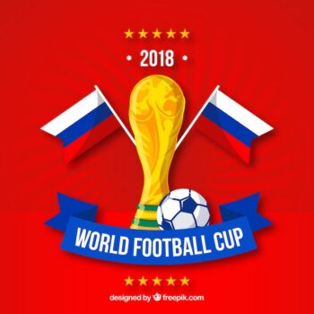 Free Vector | World football cup background with golden trophy