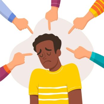 Free Vector | Young man being bullied because of his skin color
