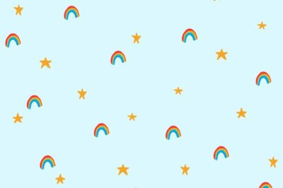 Rainbow background desktop wallpaper, cute vector | Free Download