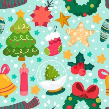 Free Vector | Flat christmas pattern design