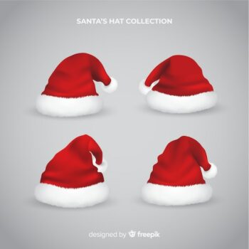 Free Vector | Realistic santa hat collection