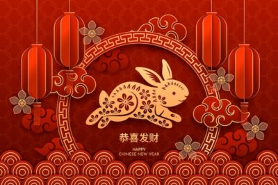 Free Vector | Paper style chinese new year festival celebration background