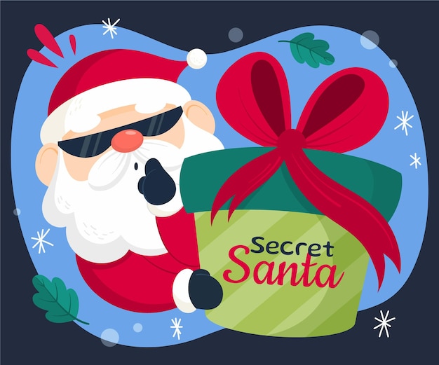 Free Vector | Hand drawn flat secret santa illustration