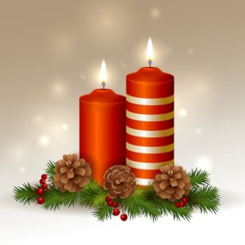 Free Vector | Realistic christmas candle background