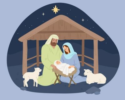 Free Vector | Hand drawn nativity scene