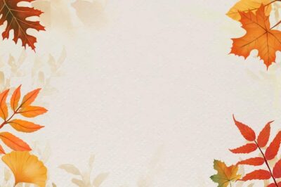 Free Vector | Autumn leaves beige background vector