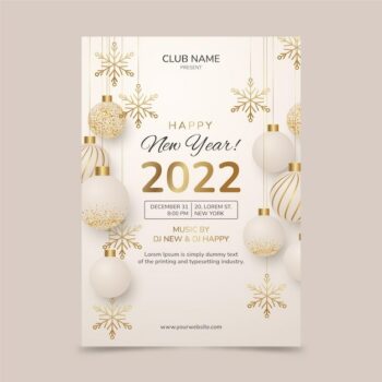 Free Vector | Gradient new year vertical poster template