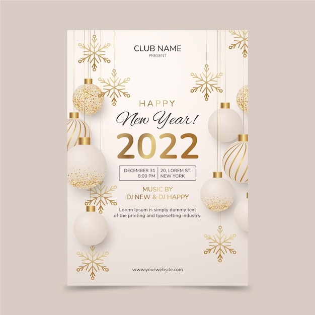 Free Vector | Gradient new year vertical poster template