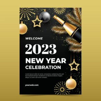 Free Vector | Gradient new year eve's vertical poster template