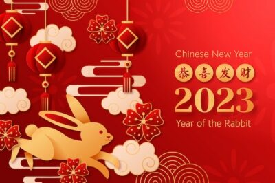 Free Vector | Paper style chinese new year festival celebration background